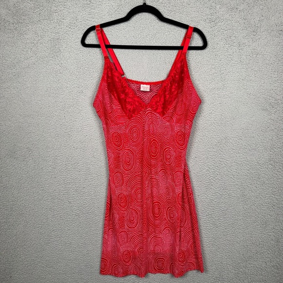Dreamwear Lingerie Top Womens 3X Red Babydoll Slip Dress Sexy Lace Flowy Y2K - Picture 3 of 12